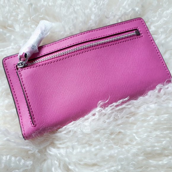 NWT Kate Spade peony large slim bifold leather wallet - Picture 4 of 5